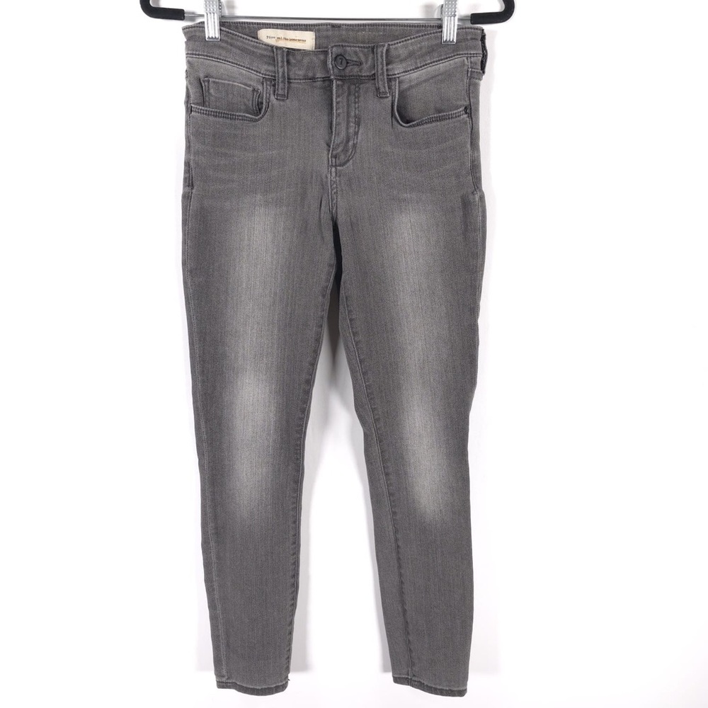 ANTHROPOLOGIE PILCRO Women’s Mid Rise Jeans Black Skinny No Size Tag 27